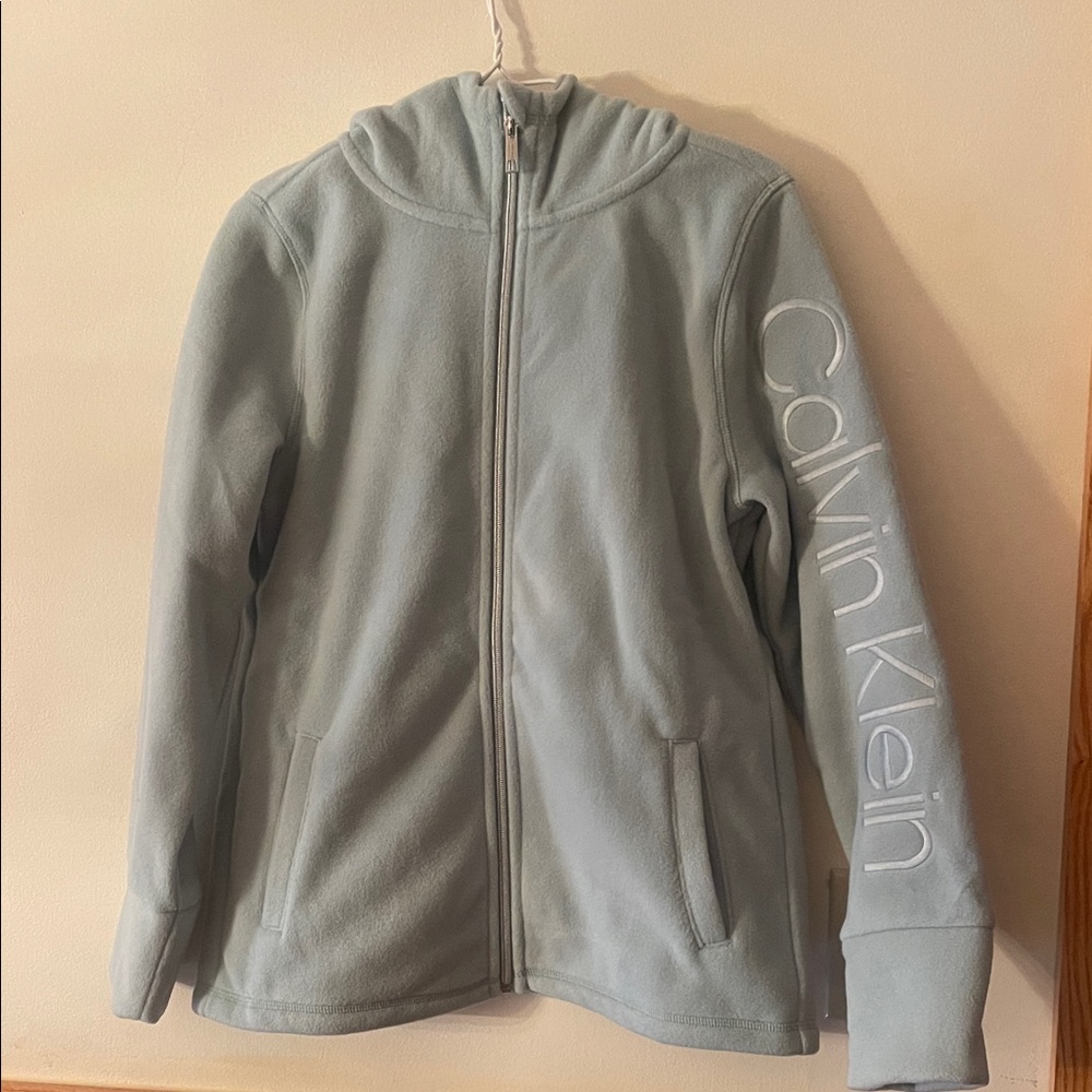 Calvin Klein Sky Blue Zip-Up Hoodie